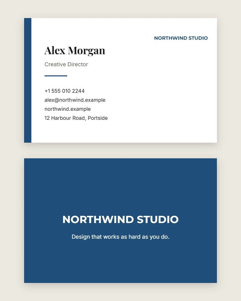 Classic Bar Business Card template, front and back