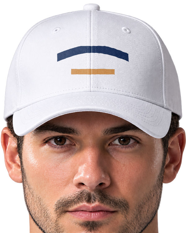 White Baseball Cap Mockup with a sample design applied