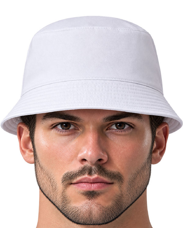 White Bucket Hat Mockup, blank and ready for your design