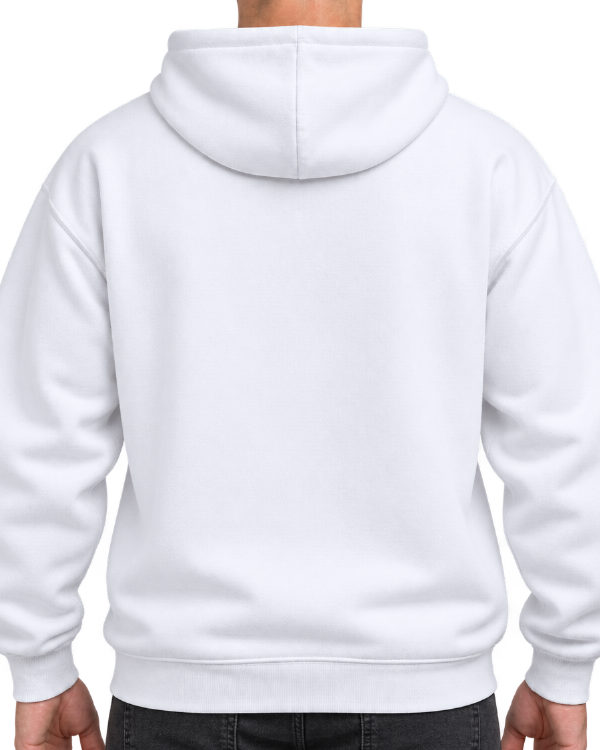 White Hoodie Back Mockup, blank and ready for your design