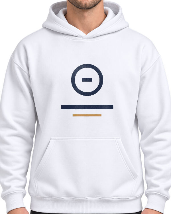 White Hoodie Mockup with a sample design applied