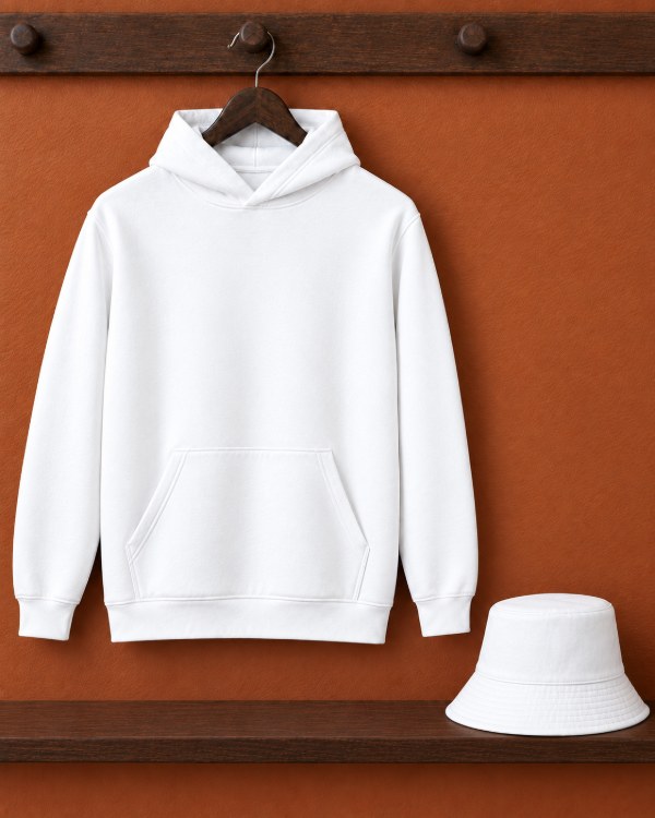 Hoodie and Bucket Hat Mockup, blank and ready for your design