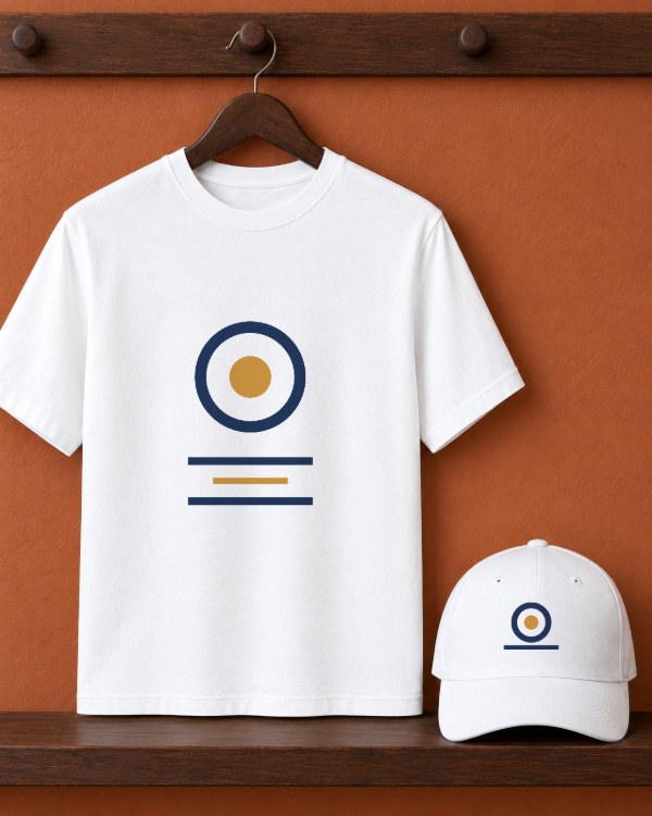 T-Shirt and Cap Mockup with a sample design applied