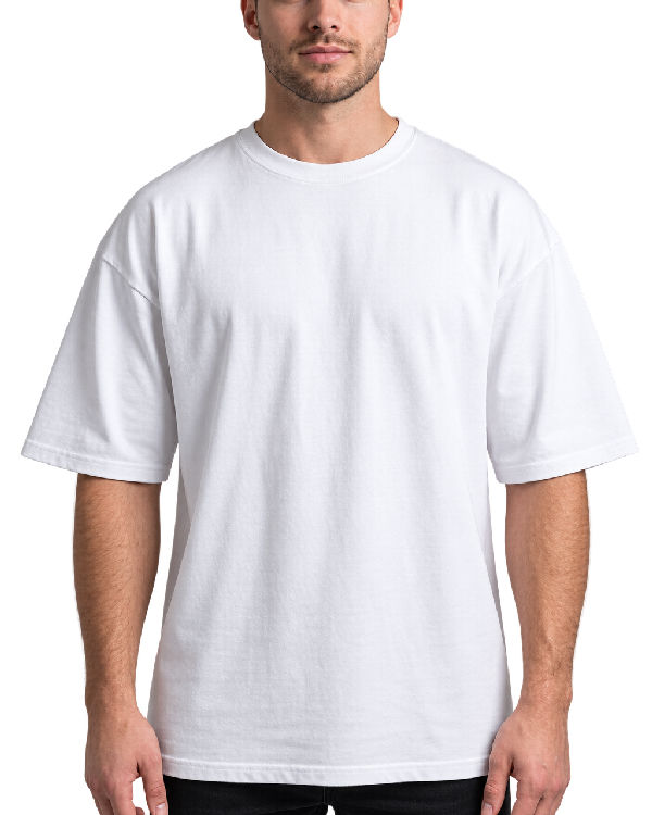 White T-Shirt on Model Mockup, blank and ready for your design