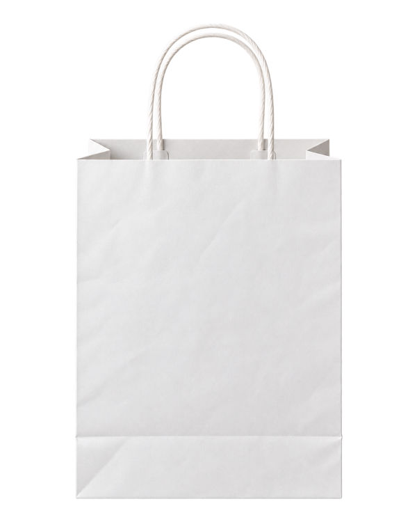 White Paper Bag Mockup, blank and ready for your design