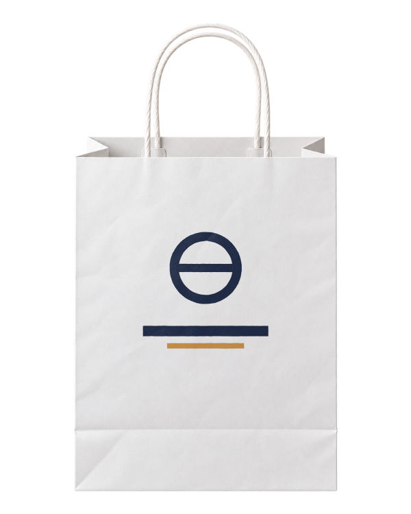 White Paper Bag Mockup with a sample design applied