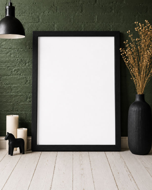 Interior Framed Poster Mockup, blank and ready for your design