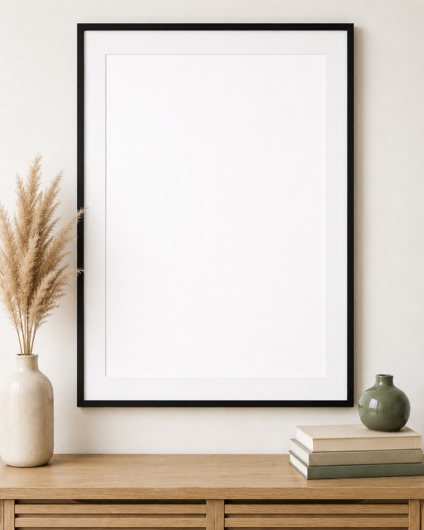 Framed Poster Wall Mockup, blank and ready for your design