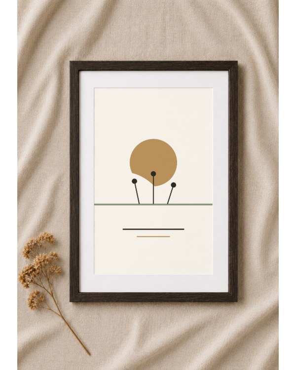 Linen Framed Print Mockup with a sample design applied