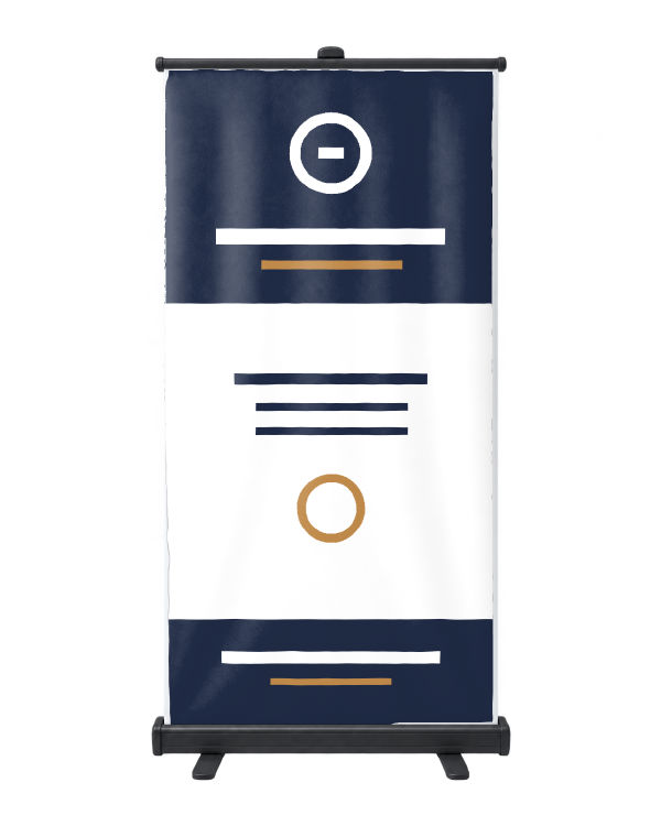 Roll-Up Banner Mockup with a sample design applied